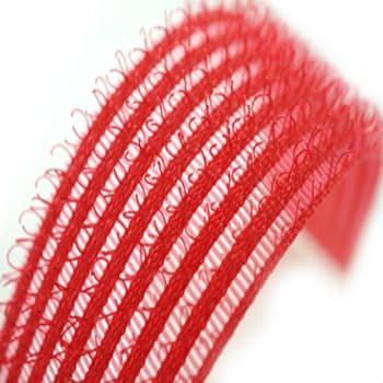 Red molded hair curler tape